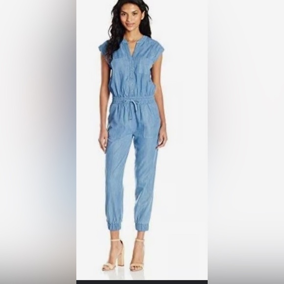 Moon River womens chambray Jumpsuit with pockets size medium - Picture 1 of 12